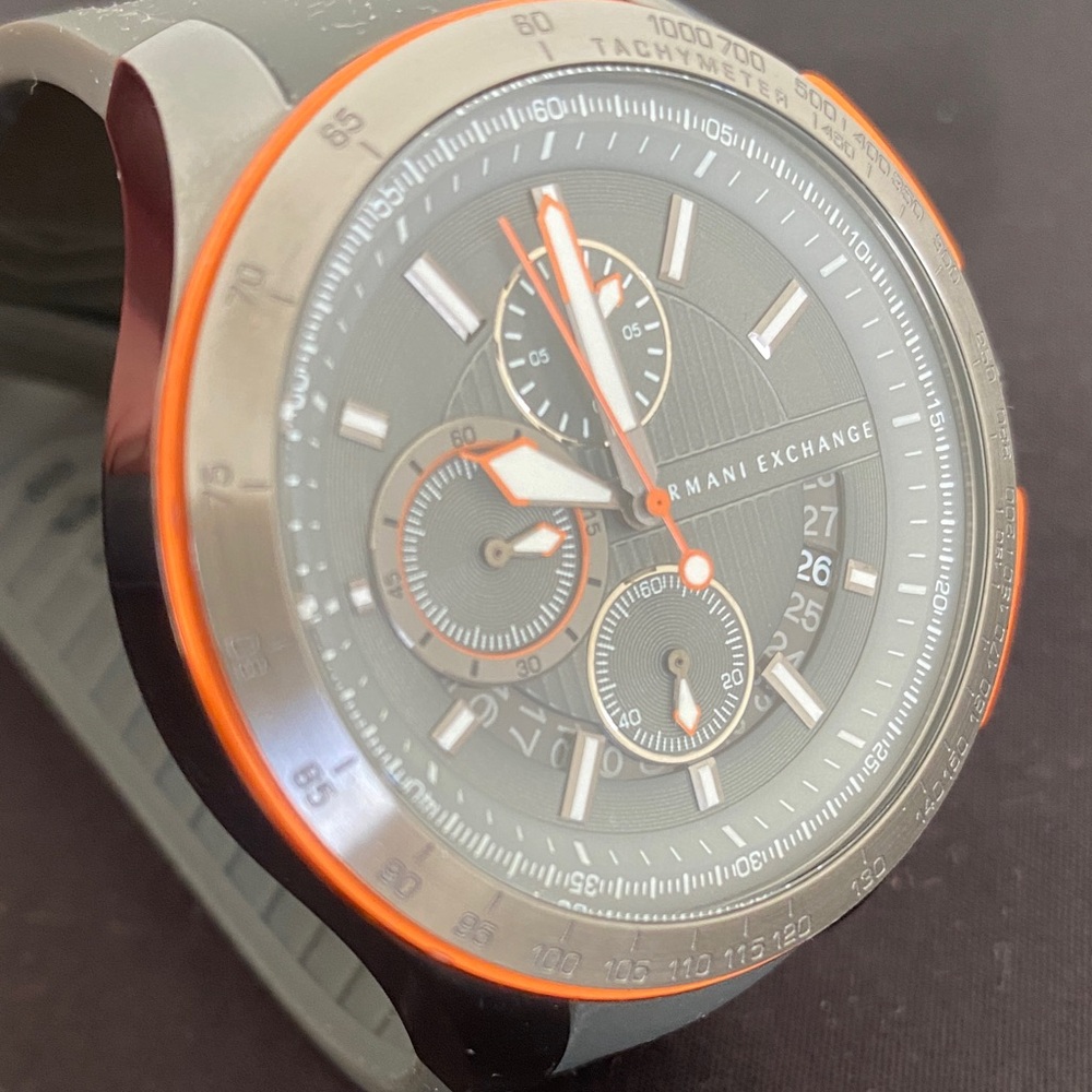 Armani Exchange Black and Orange Chronograph Watch - Picture 13 of 14